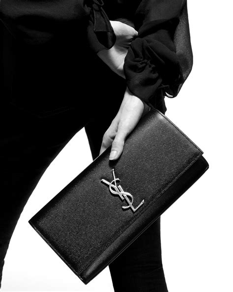 ysl kate clutch black|yves saint laurent clutch bag.